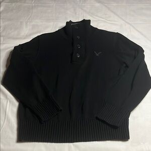 American Eagle Black 1/4 Zip Sweater